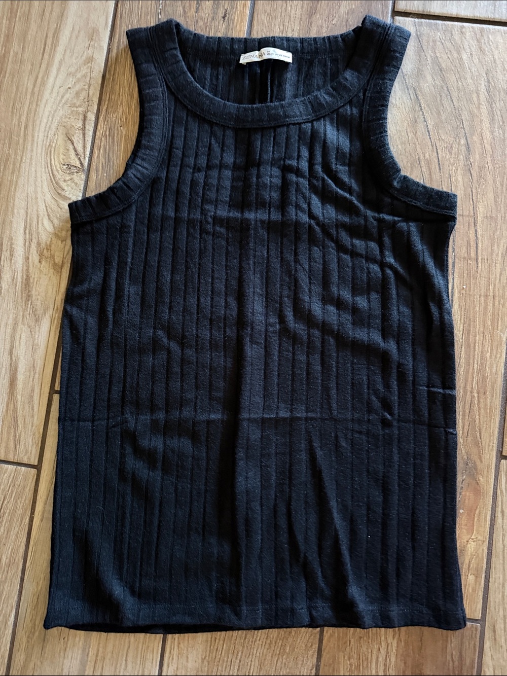 Zenana Outfitters Black Ribbed Knit Tank Top